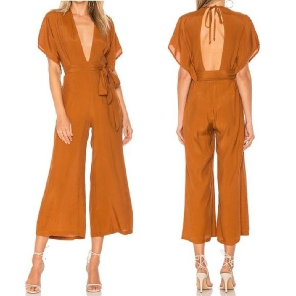Faithfull The Brand Cedric crop jumpsuit burnt orange 2 - Picture 15 of 15